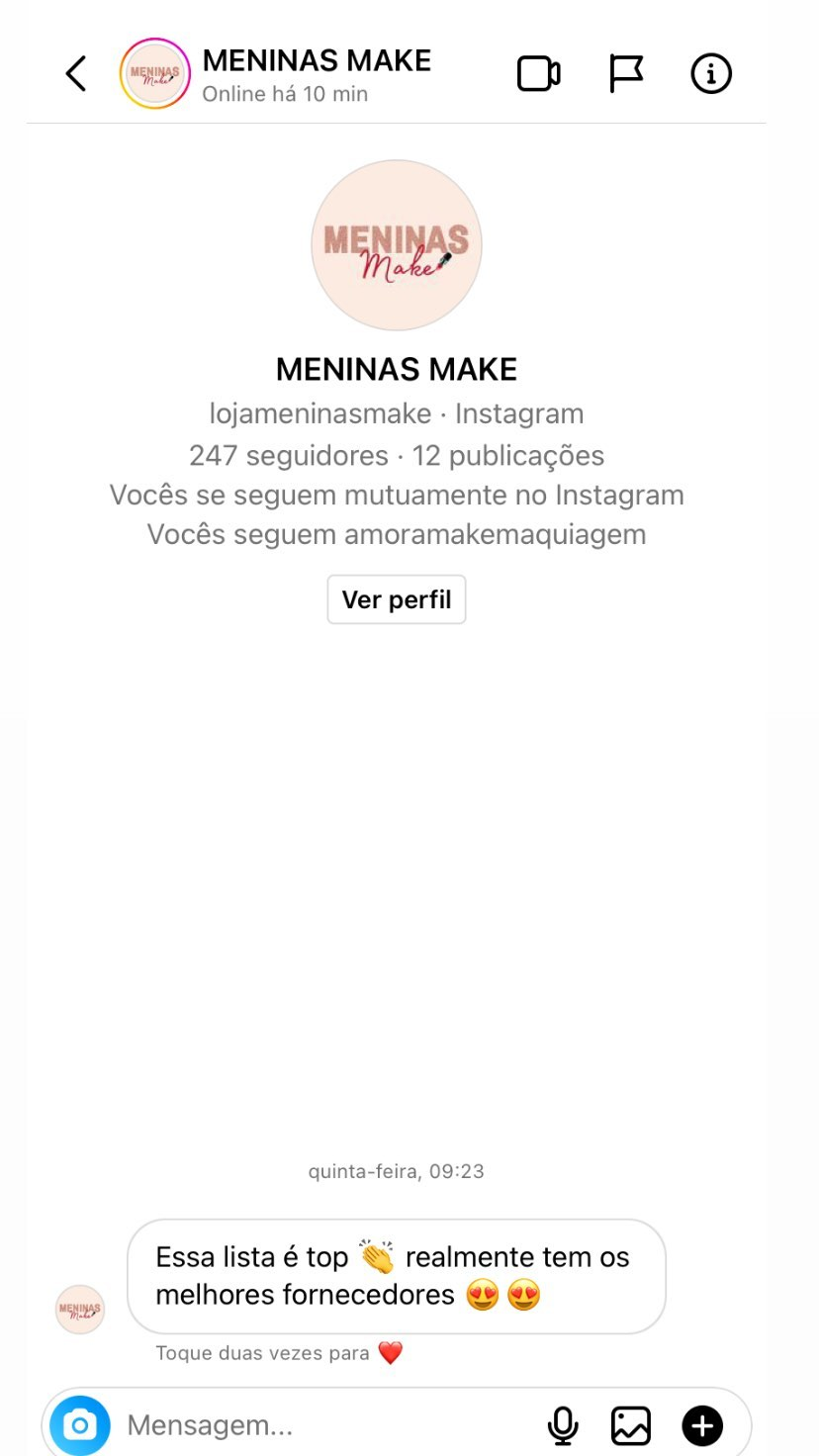 Cliente falando sobre os fornecedores